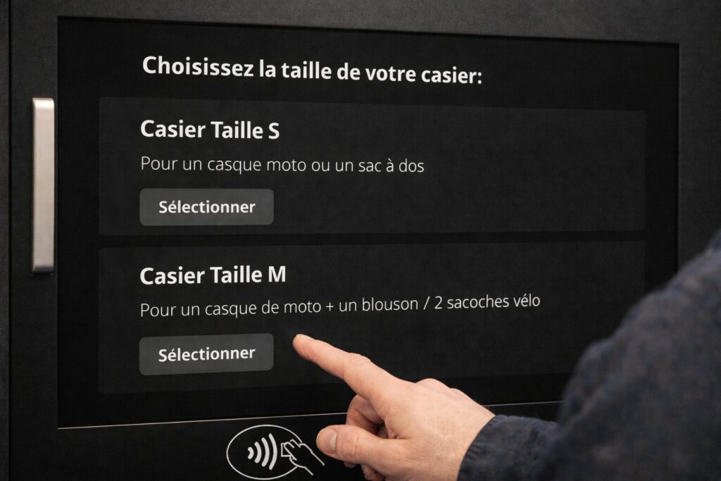 je choisis la taille du casier